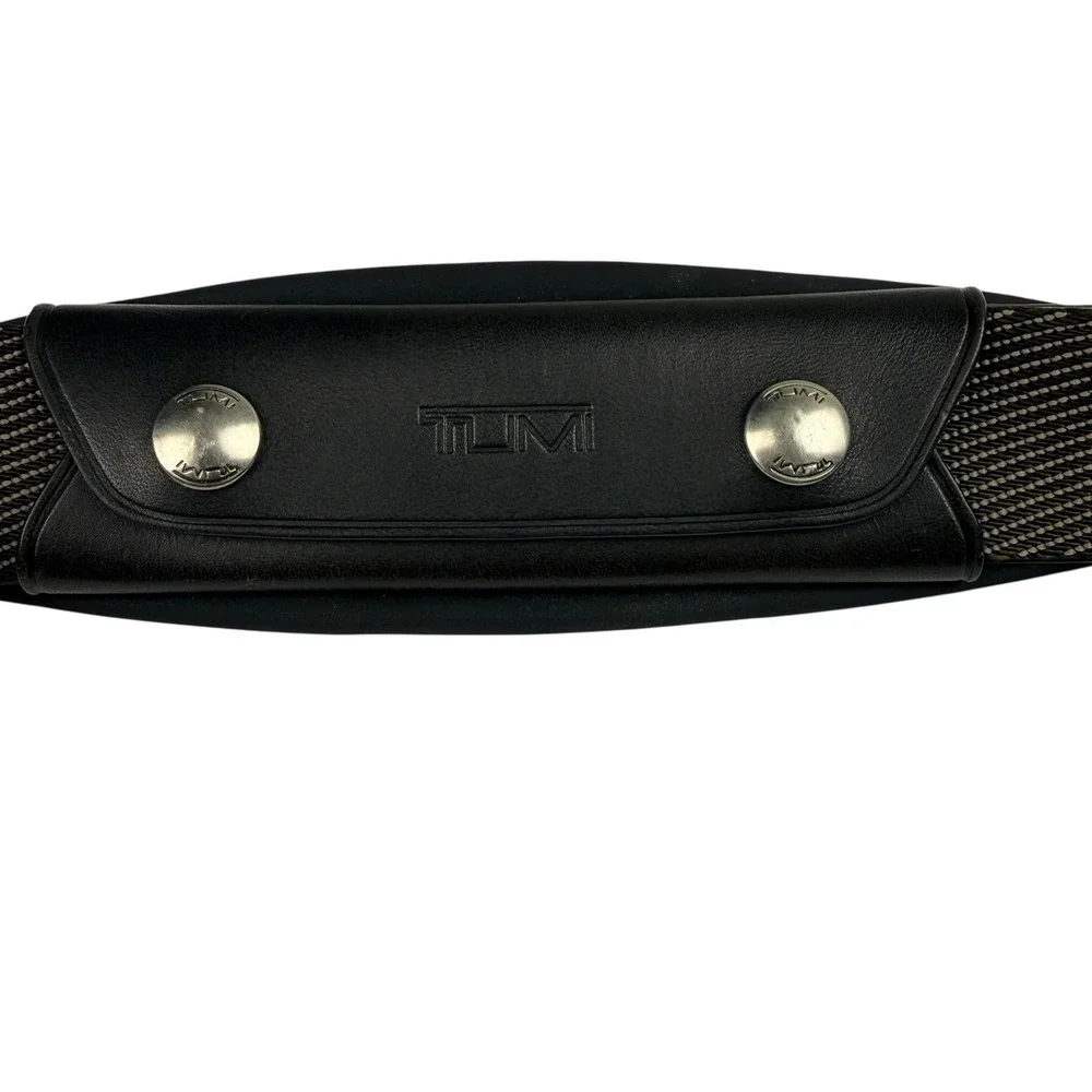 Tumi Ballistic Nylon Leather Trim Messenger Bag Briefcase Navy Blue